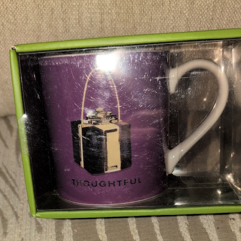 Kate Spade Purple, And White With Gold Writing